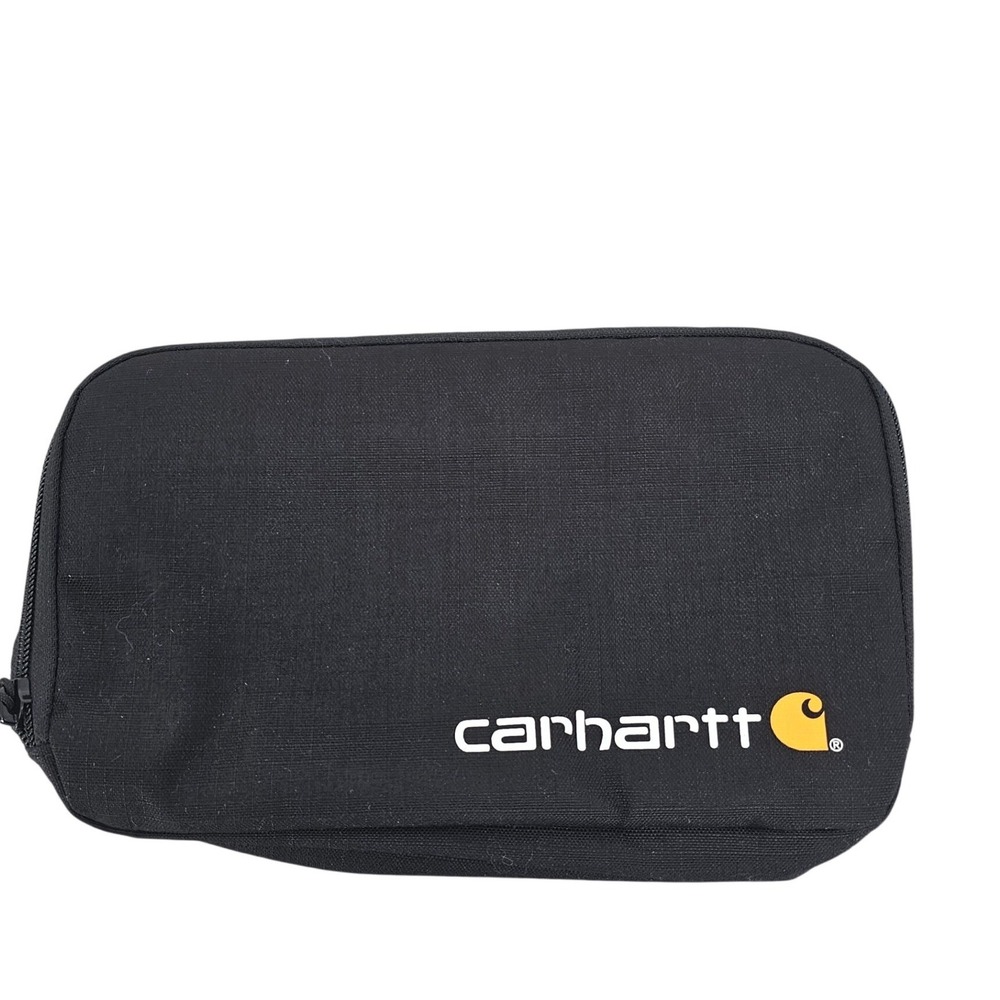 Carhartt Insulated Lunch Bag Black Canvas Utility Pouch Logo Zippered Cooler
